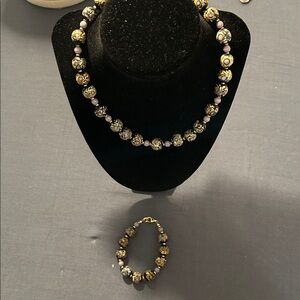 Chic Beaded Necklace and Bracelet Set
